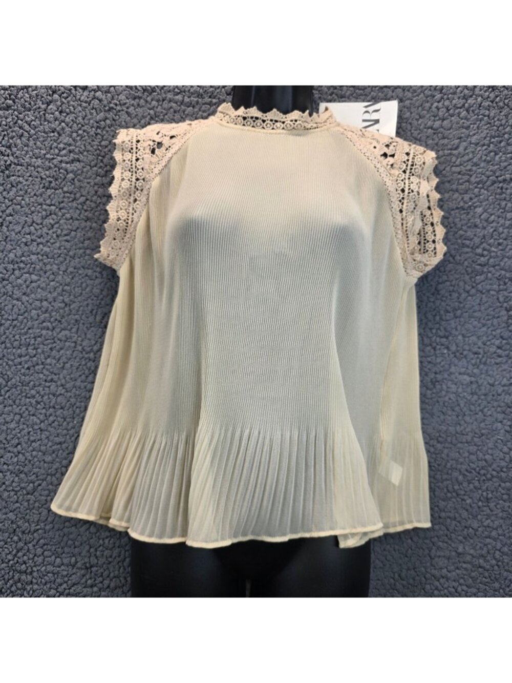 Zara Crochet Lace Sleeveless Top S Cream Coquette Coachella Dollette Romantic